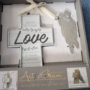 Decorative Cross with Angel Ornament